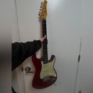 jay turser electric guitar vintage series red 6 strings carry case